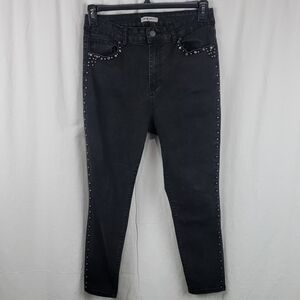 Satin Doll 12P Studded Black Skinny Jeans